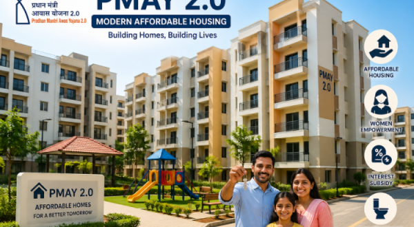 Modern affordable housing complex built under PMAY 2.0
