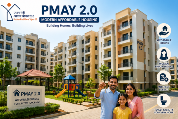 Modern affordable housing complex built under PMAY 2.0
