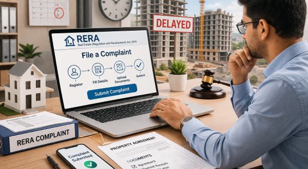 Homebuyer filing a complaint under RERA for delayed housing project