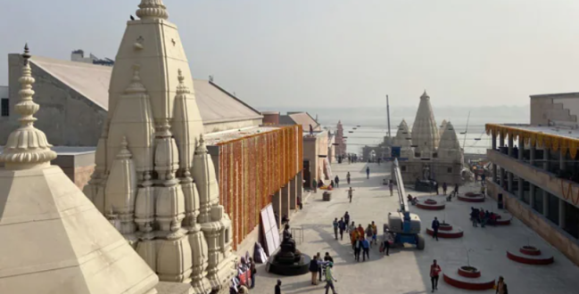 The newly constructed Kashi Vishwanath Dham Corridor connecting the Ganga river to the main temple.