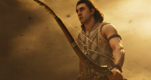 Ranbir Kapoor as Lord Rama holding a golden bow in the official 2026 Ramayana movie teaser.