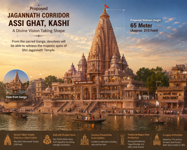 Visual of the proposed Jagannath Corridor spire at Assi Ghat