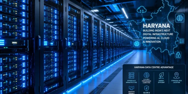 Futuristic Haryana data center corridor