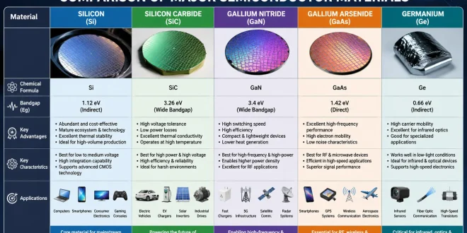 Semiconductor materials comparison infographic