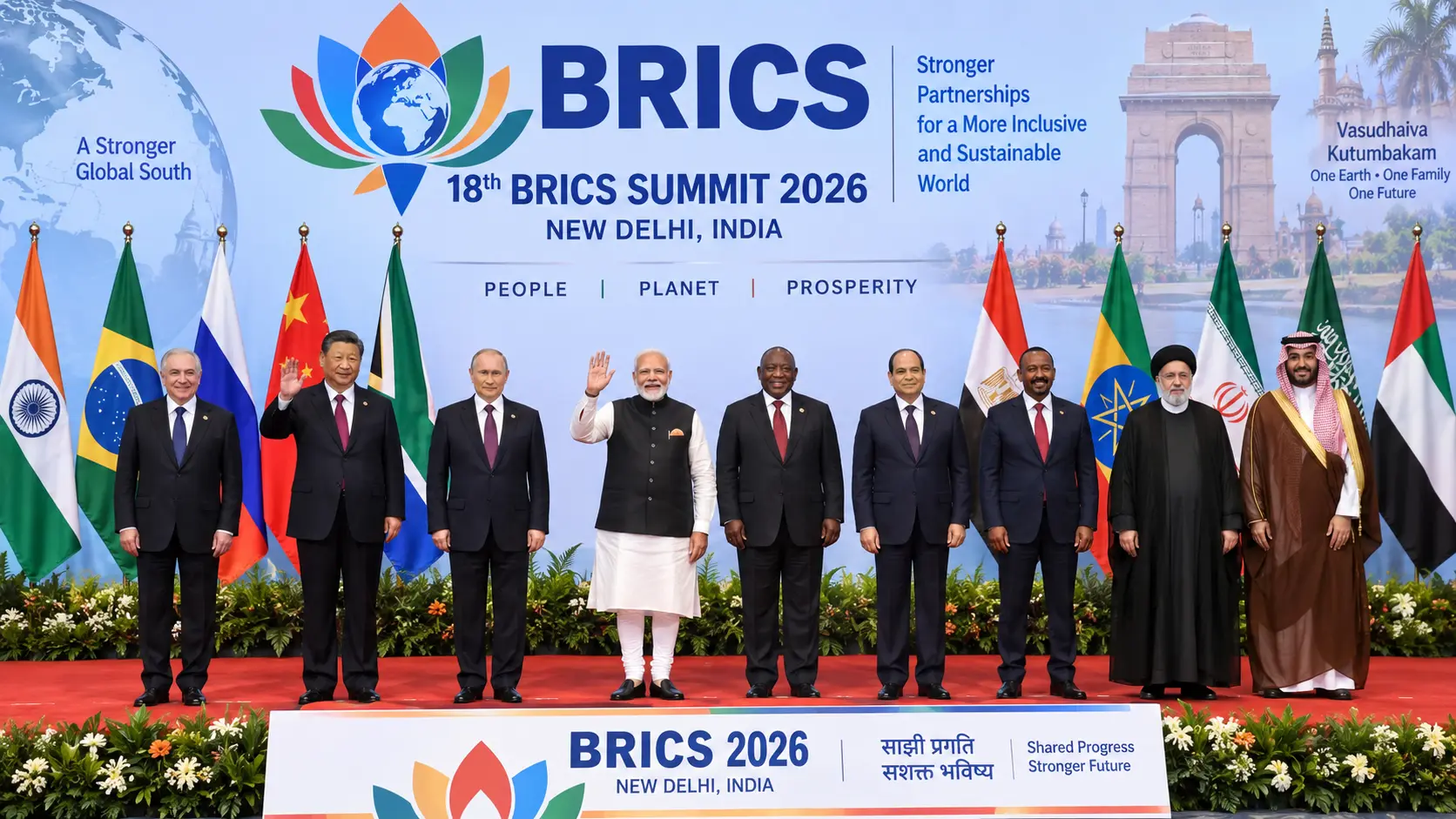 India PM Modi hosting world leaders at 18th BRICS Summit 2026 in New Delhi