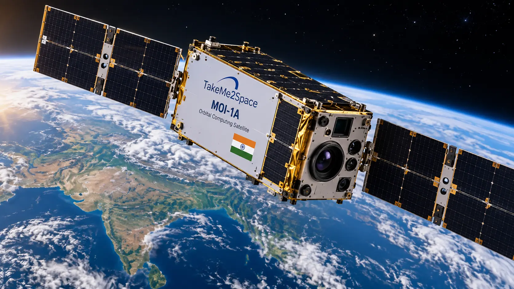 TakeMe2Space MOI-1A orbital computing satellite model