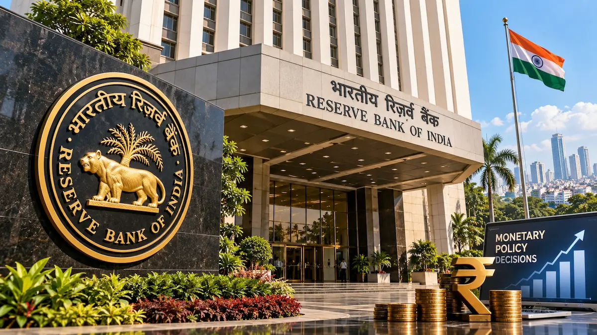 Reserve Bank of India RBI headquarters building in Mumbai representing monetary policy decisions.